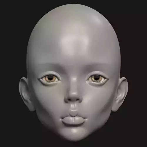 3 Realistic BJD Doll Head 3D Model Female Face 3D model | CGTrader