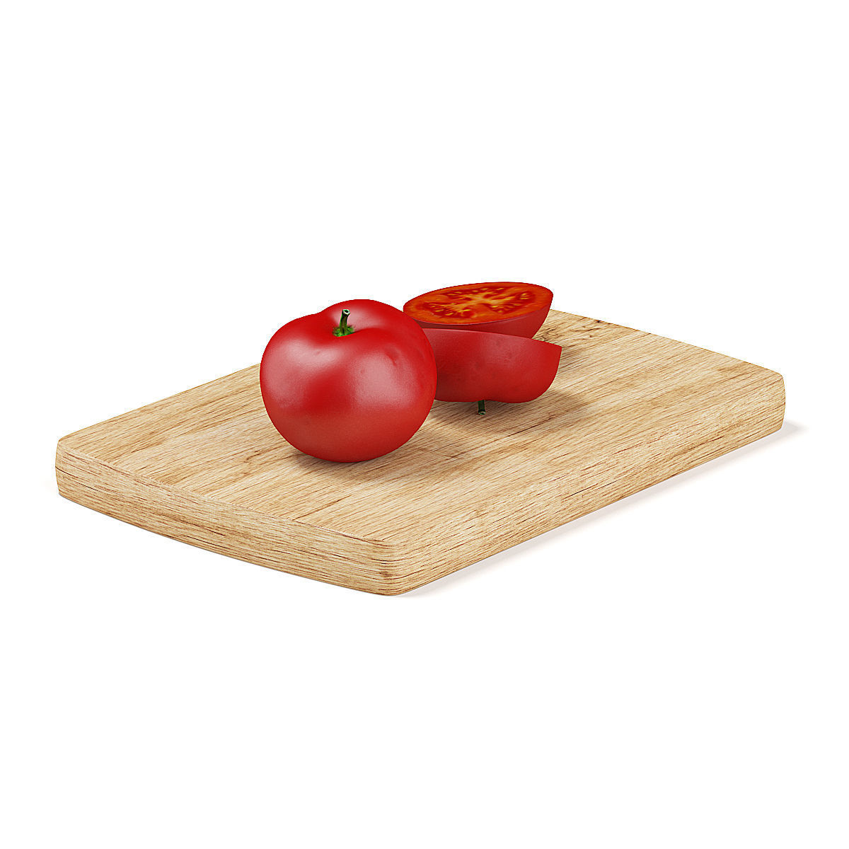 Whole and Sliced Tomato 3D model_2