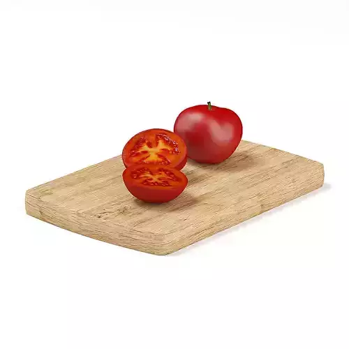 Whole and Sliced Tomato 3D model