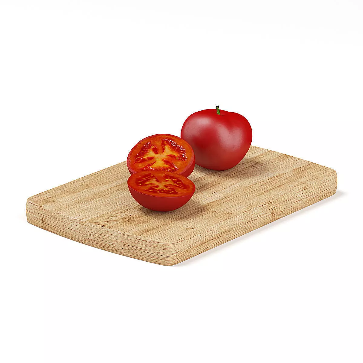 Whole and Sliced Tomato 3D model_0