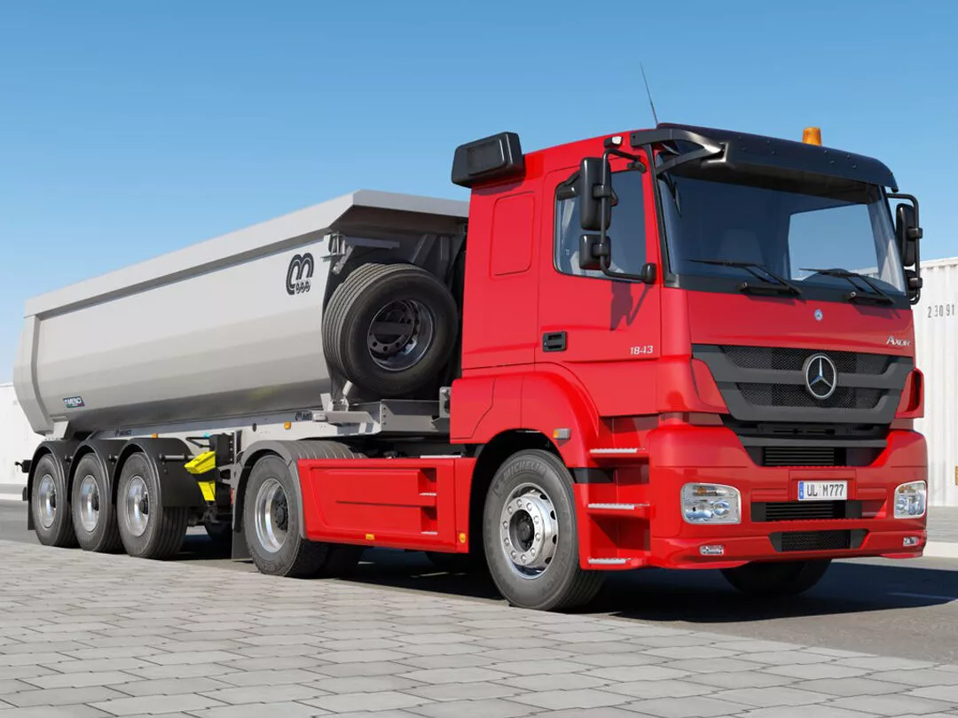 Mercedes Axor Tipper Trailer 3D model