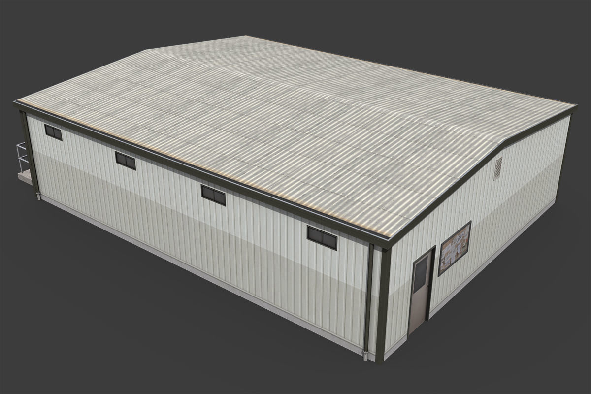 Small Warehouse Low-poly 3D model_5