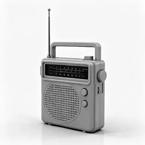 Retro-Wave Portable Transistor Radio 3D Model
