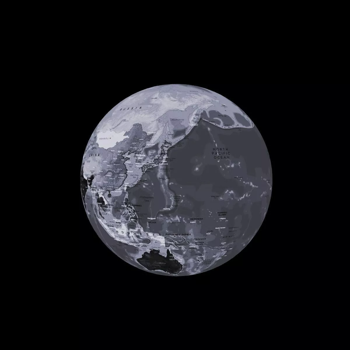 Black and White Earth 3D model