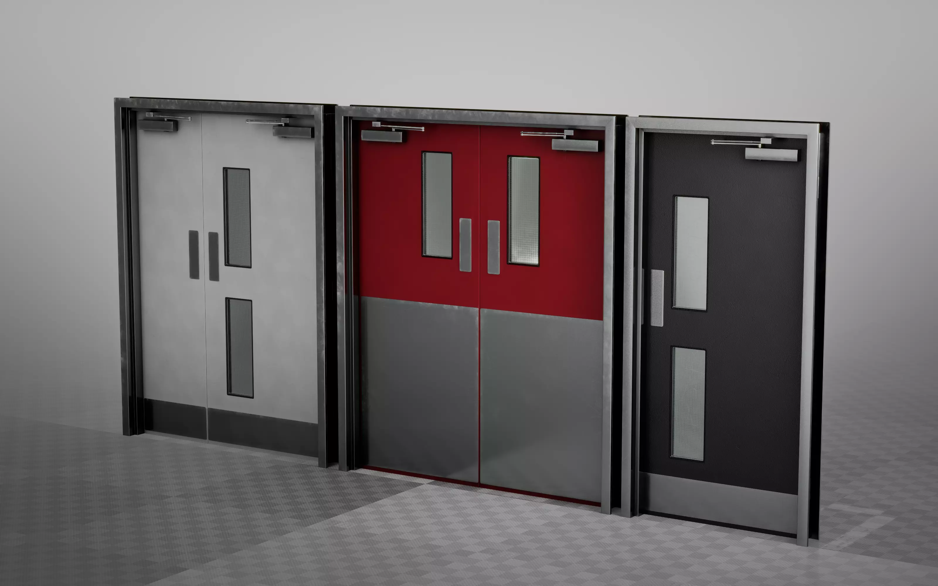 Laboratory Doors Low-poly 3D model