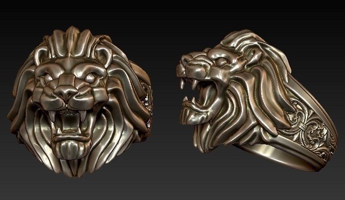 lion ring 3D print model_6