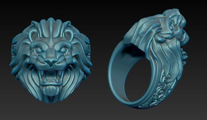 lion ring 3D print model_5