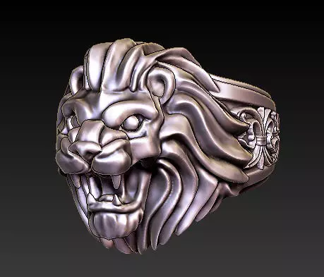 lion ring 3D print model_0