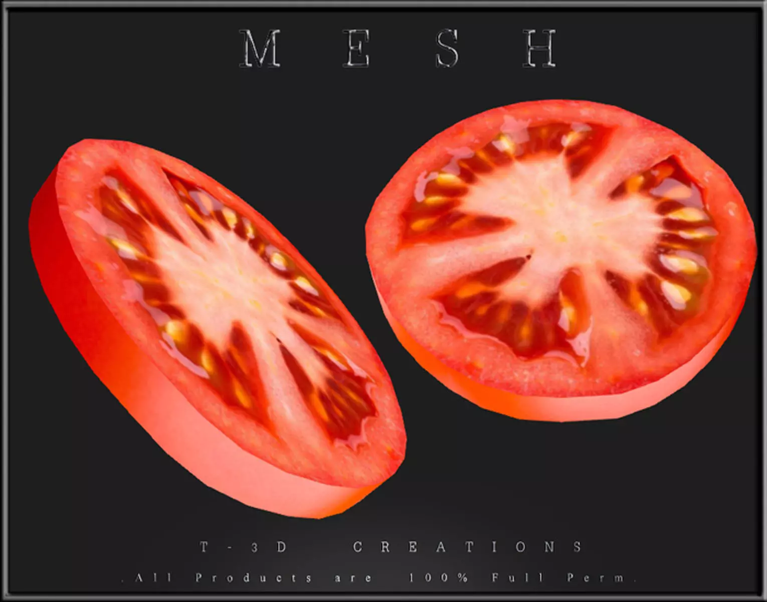 Slice of Tomato Low-poly 3D model_0
