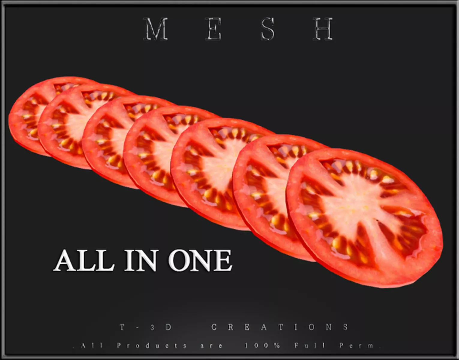 Slice of Tomato All in One Low-poly 3D model