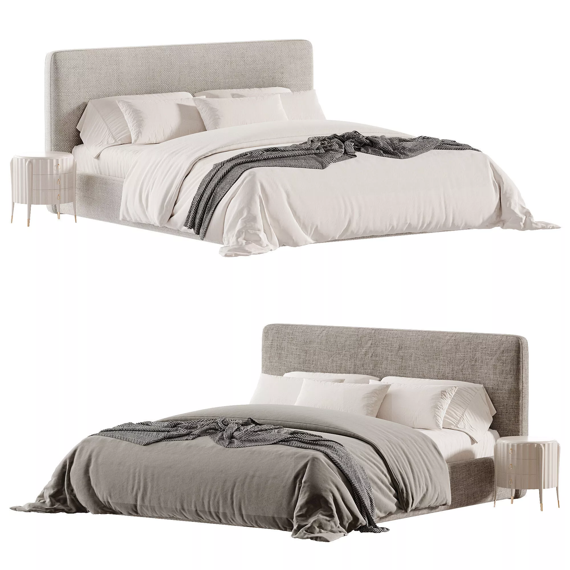 Buddy bed with lifting mechanism Low-poly 3D model