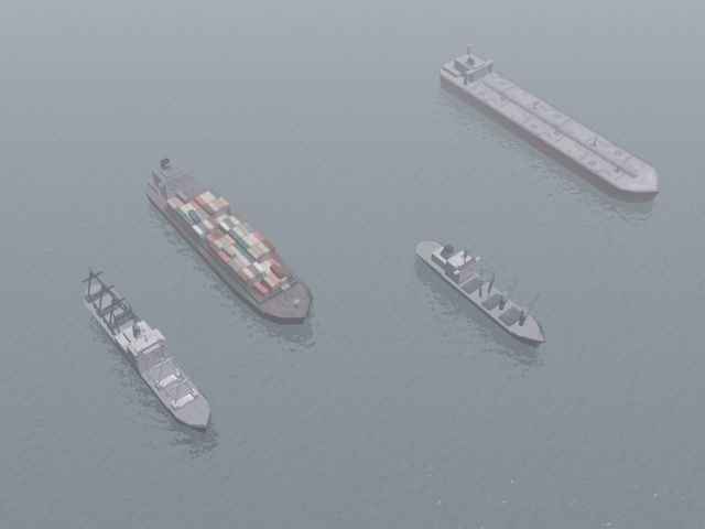 Cargo Ship Collection Low-poly 3D model_2