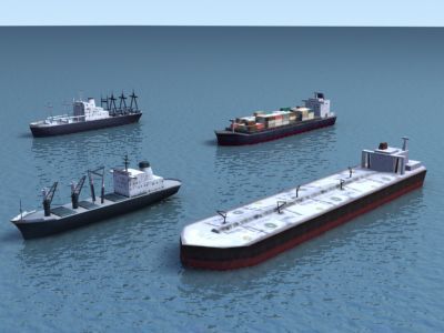 Cargo Ship Collection Low-poly 3D model_17