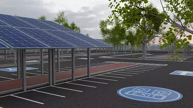 Parking Lot Environment Pack Low-poly 3D model