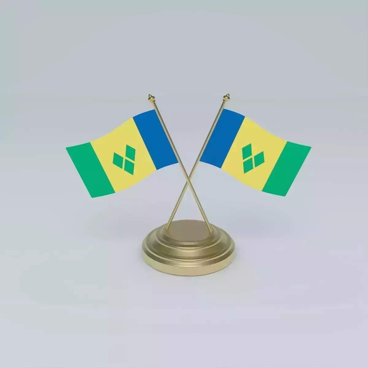 Flag of Saint Vincent and the Grenadines 3D model