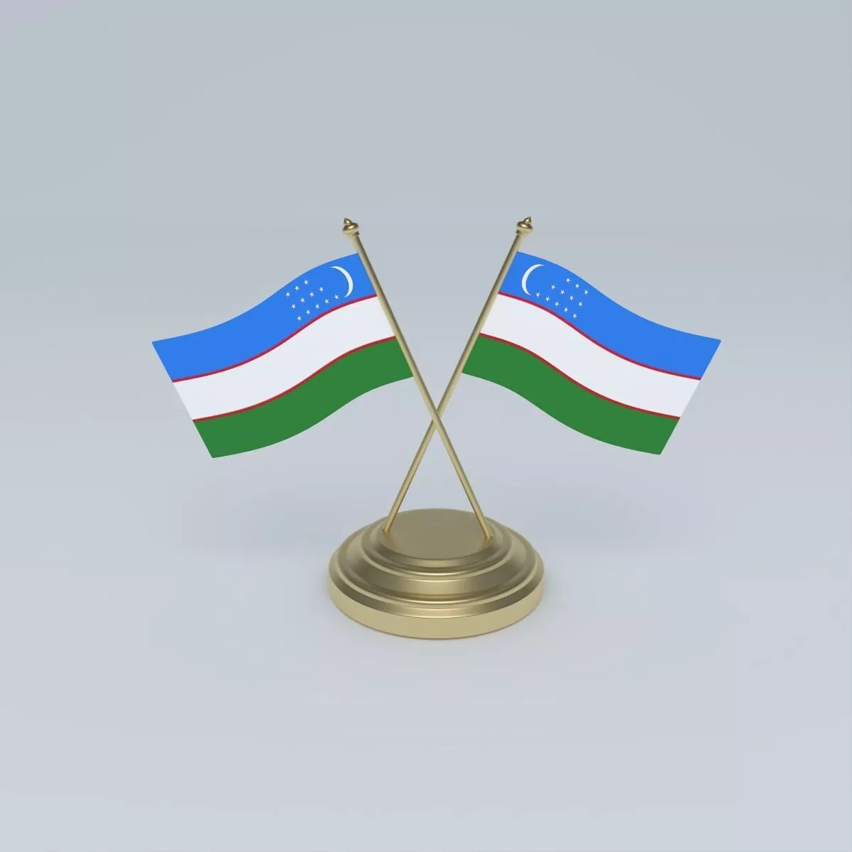 Flag of Uzbekistan 3D model