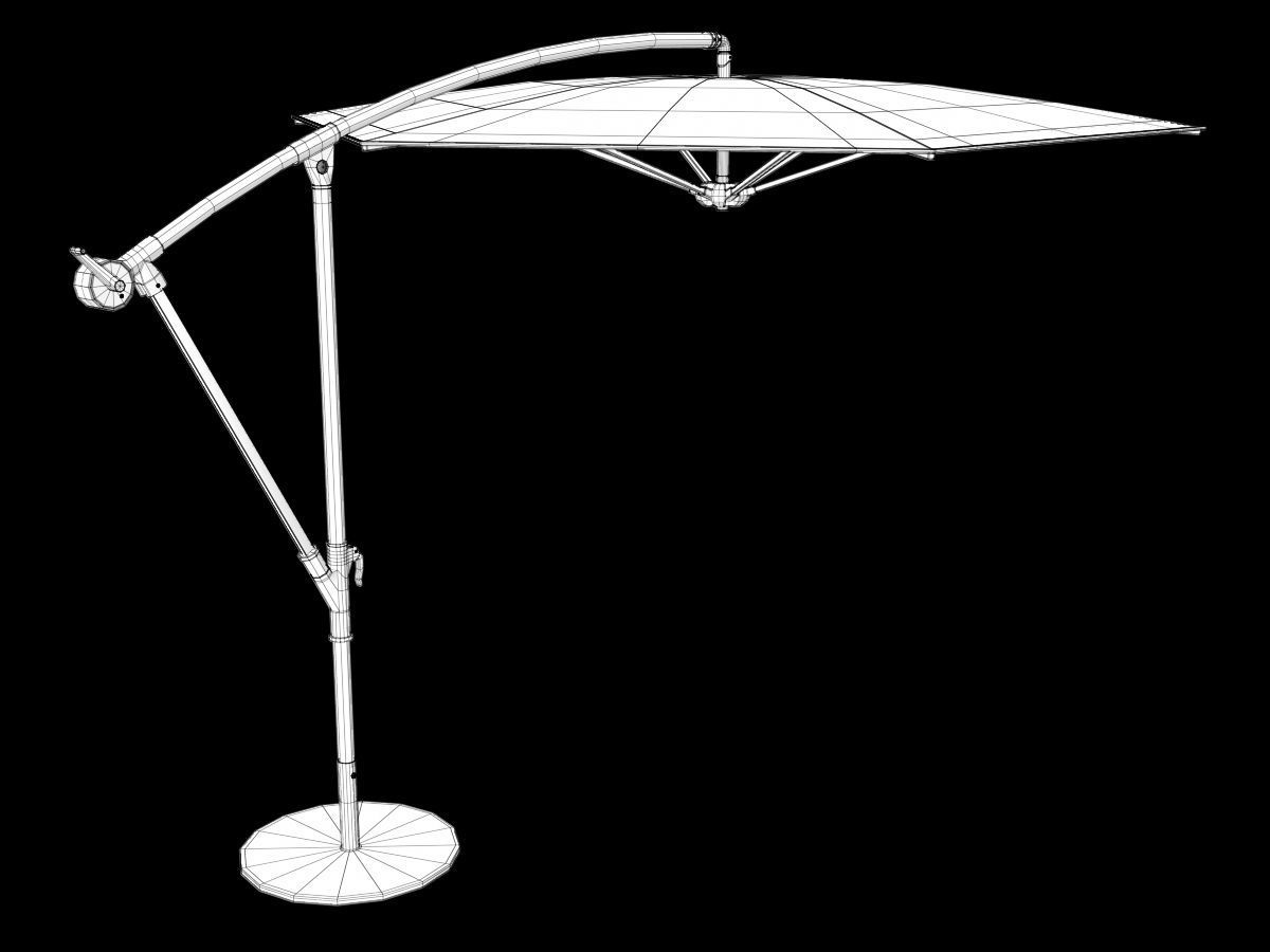 Offset Patio Umbrella 3D model_12