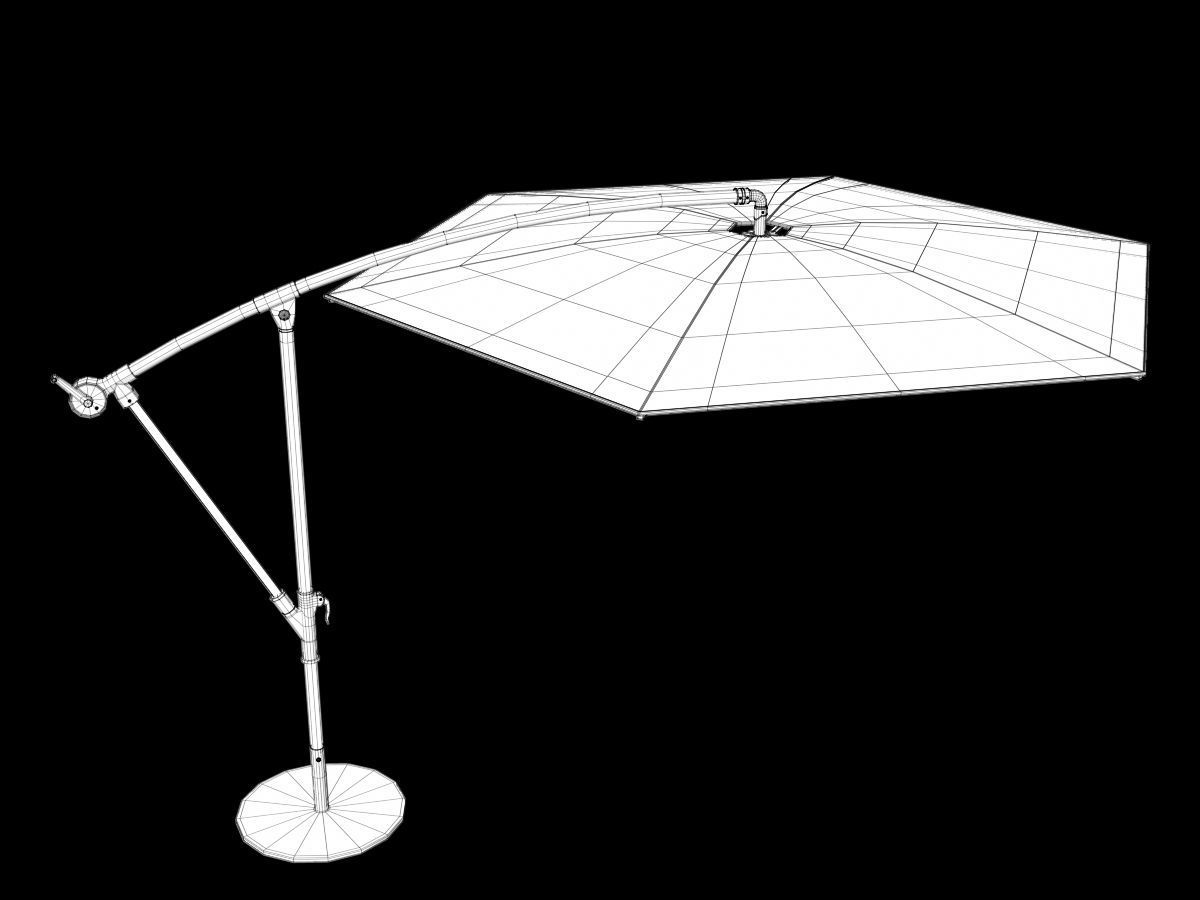 Offset Patio Umbrella 3D model_4