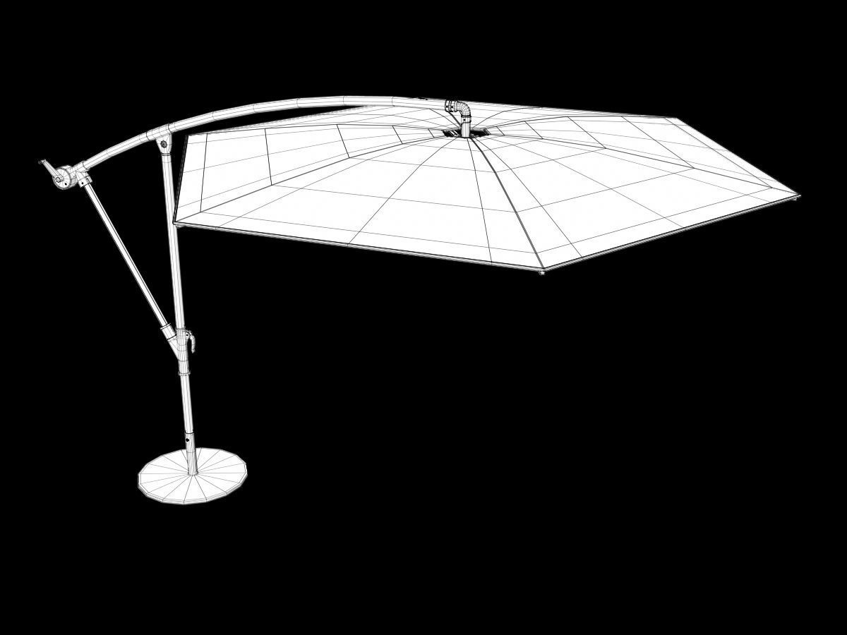 Offset Patio Umbrella 3D model_16