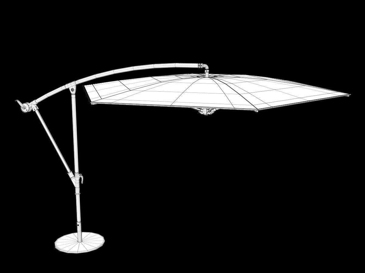 Offset Patio Umbrella 3D model_5
