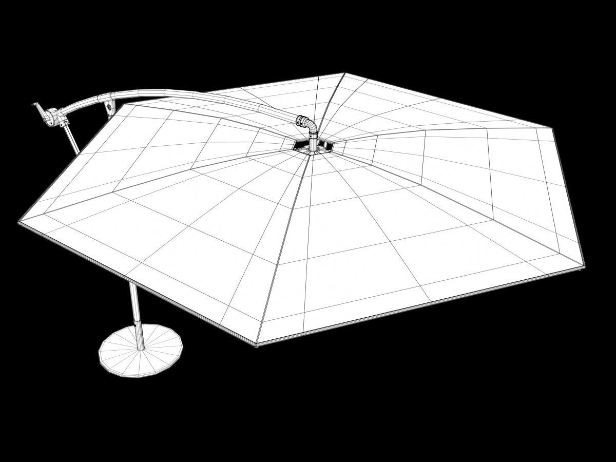 Offset Patio Umbrella 3D model_14