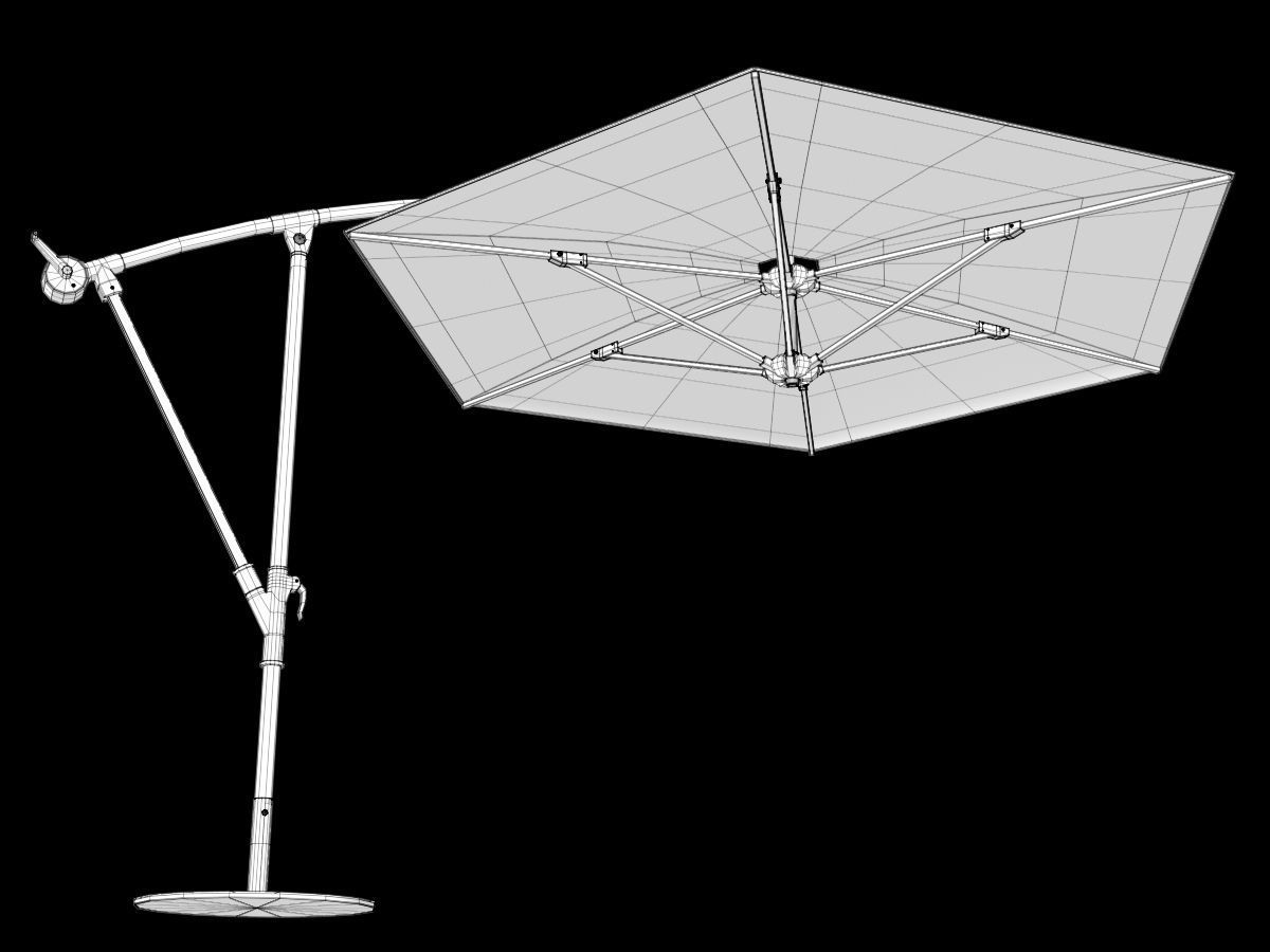 Offset Patio Umbrella 3D model_15