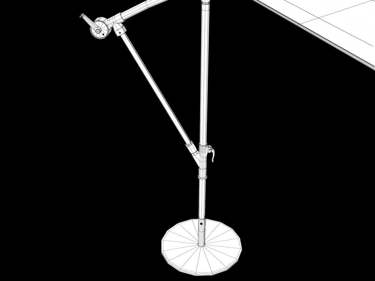Offset Patio Umbrella 3D model_7