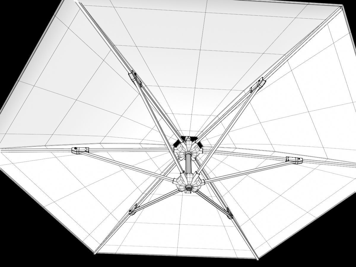 Offset Patio Umbrella 3D model_9