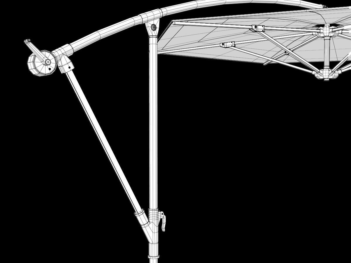 Offset Patio Umbrella 3D model_8