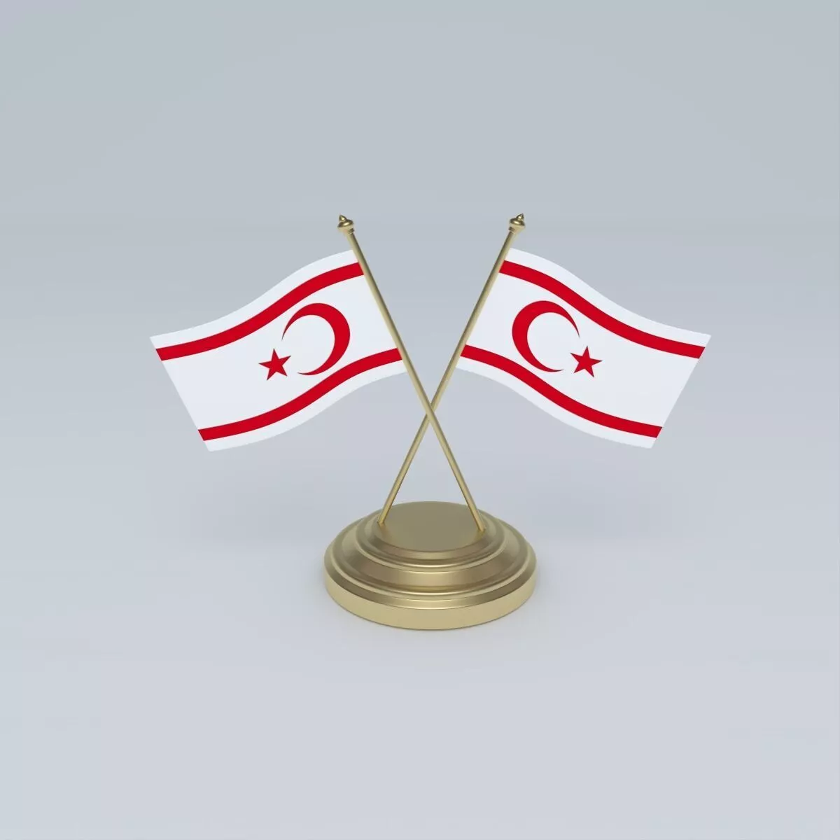 Flag of the Turkish Republic of Northern Cyprus 3D model