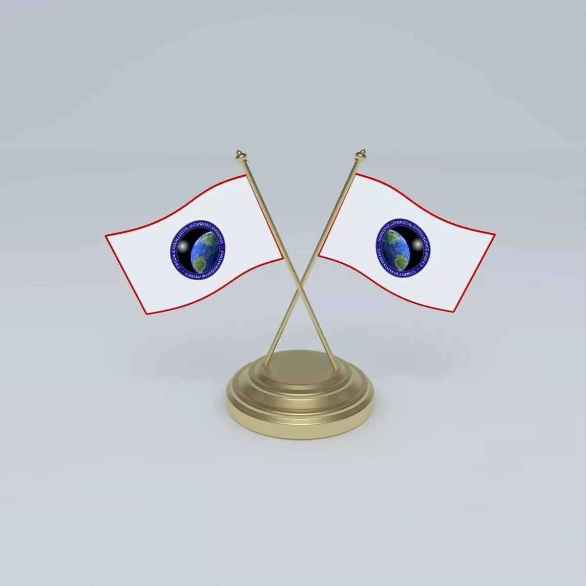 Flag of the United States National Geospatial Intelligence 3D model
