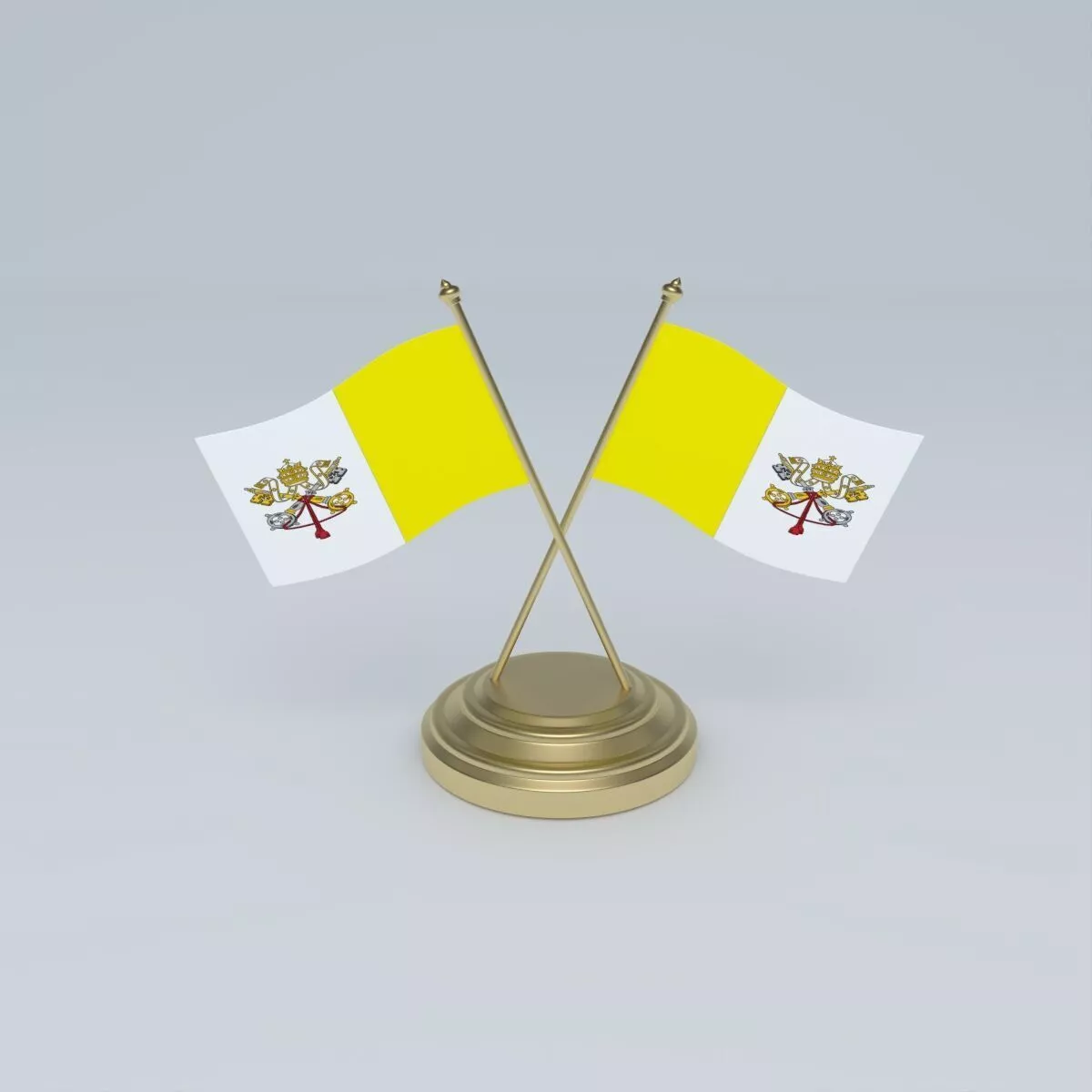 Flag of Vatican City 2023 present 3D model