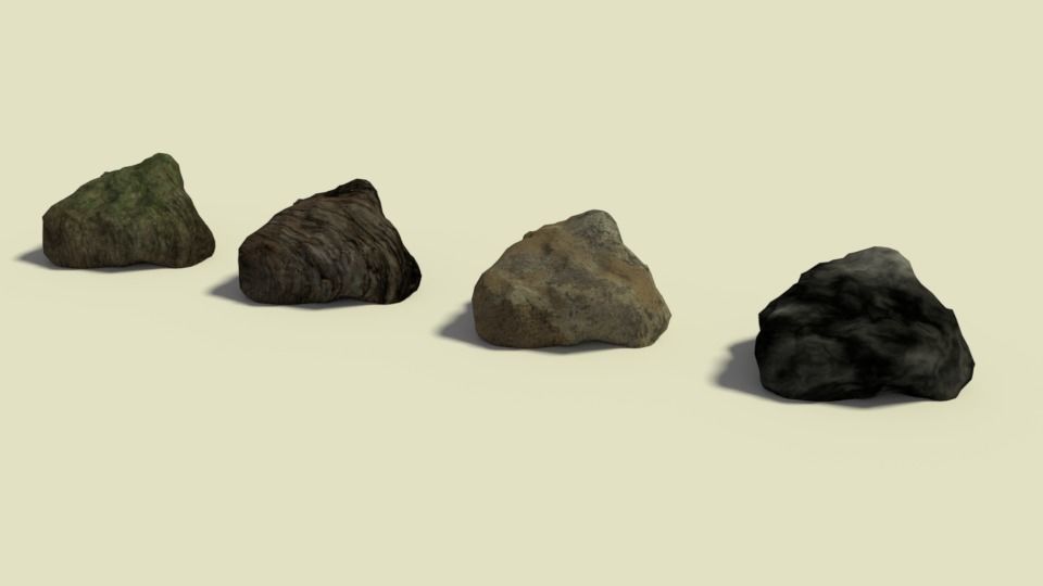 3D model Simple Stone Pack 01 VR / AR / low-poly | CGTrader