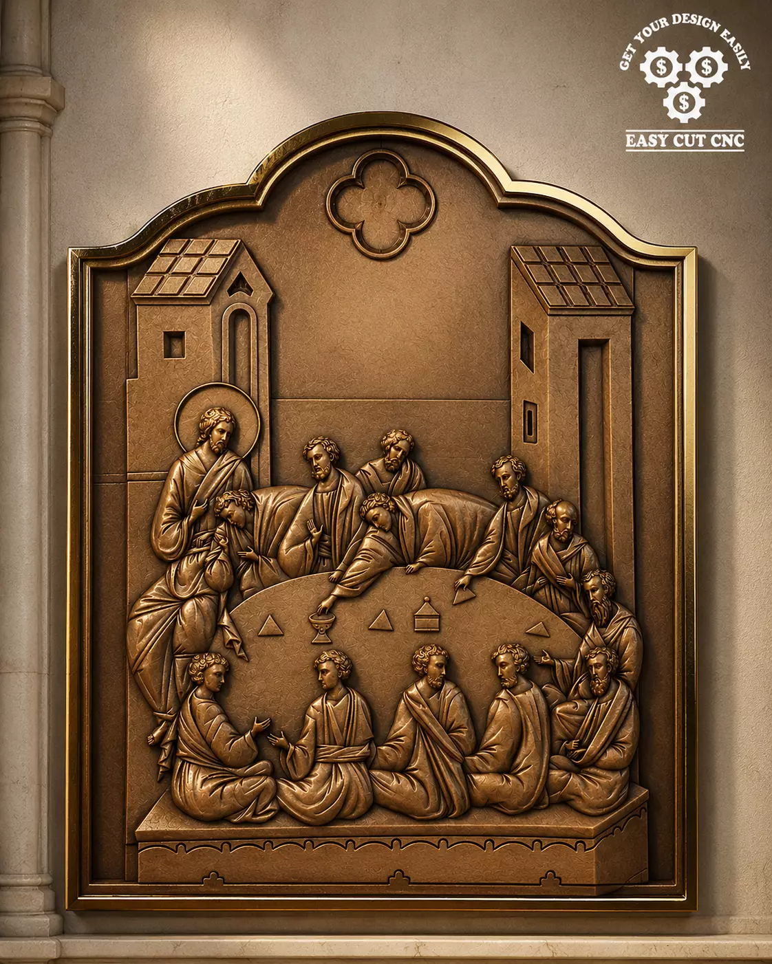 The Last Supper Relief CNC Panel 3D model
