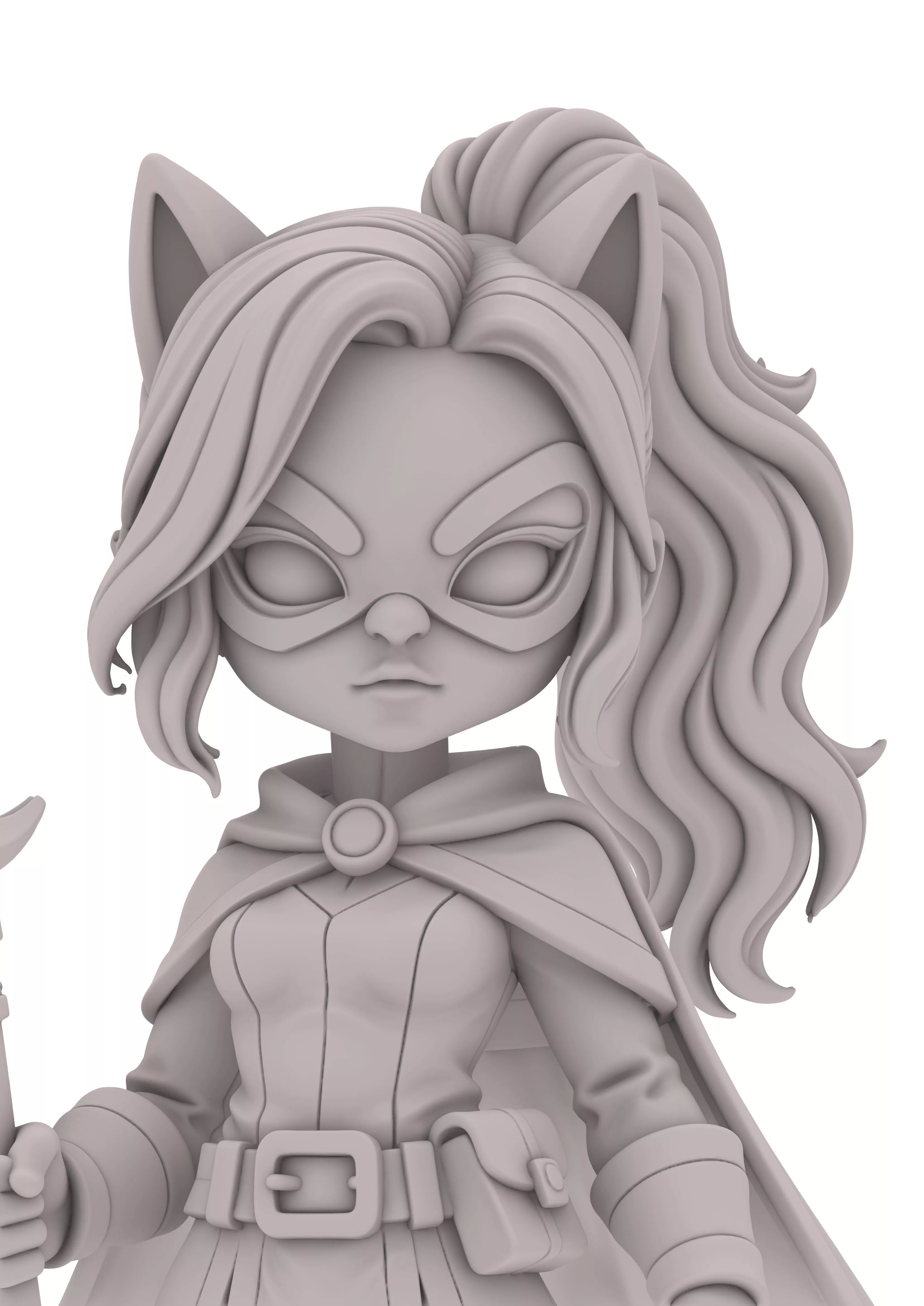 Bat Cat Warrior Lady 3D print model