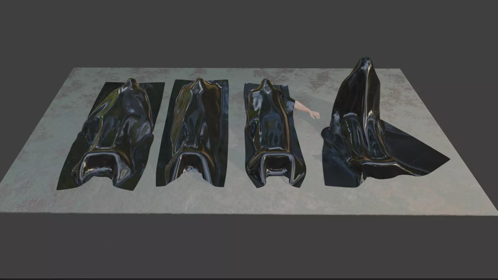 Death Body Plastic Low-poly 3D model