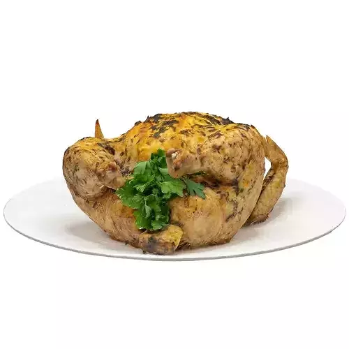 Roast Chicken Low-poly 3D model 6