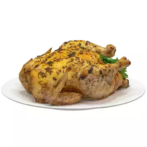 Roast Chicken Low-poly 3D model