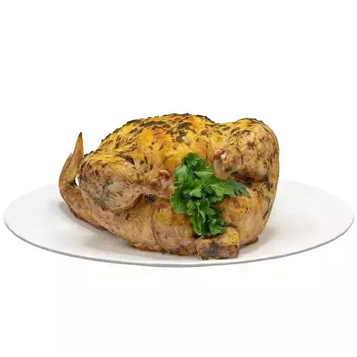 Roast Chicken Low-poly 3D model 5