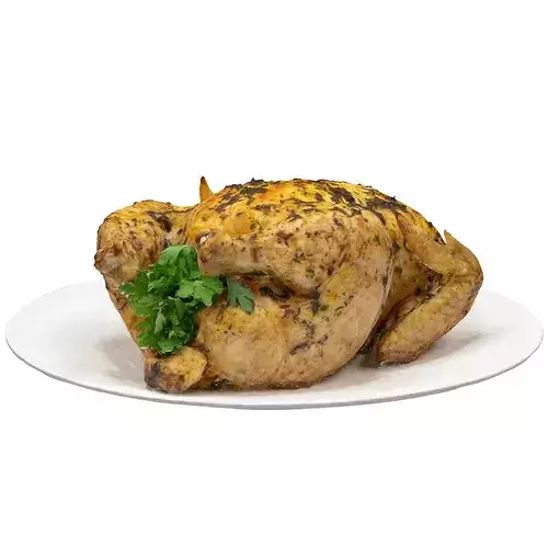 Roast Chicken Low-poly 3D model 7
