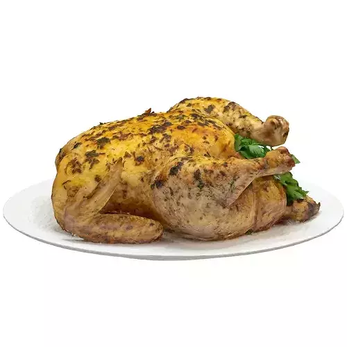 Roast Chicken Low-poly 3D model 2