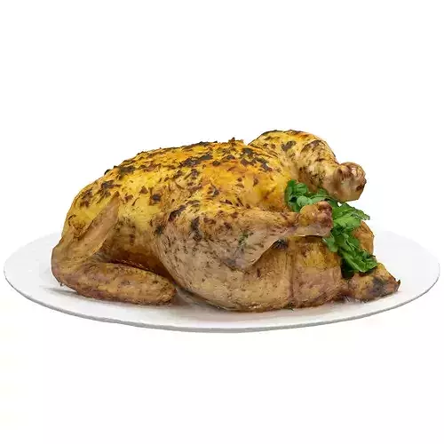 Roast Chicken Low-poly 3D model 3