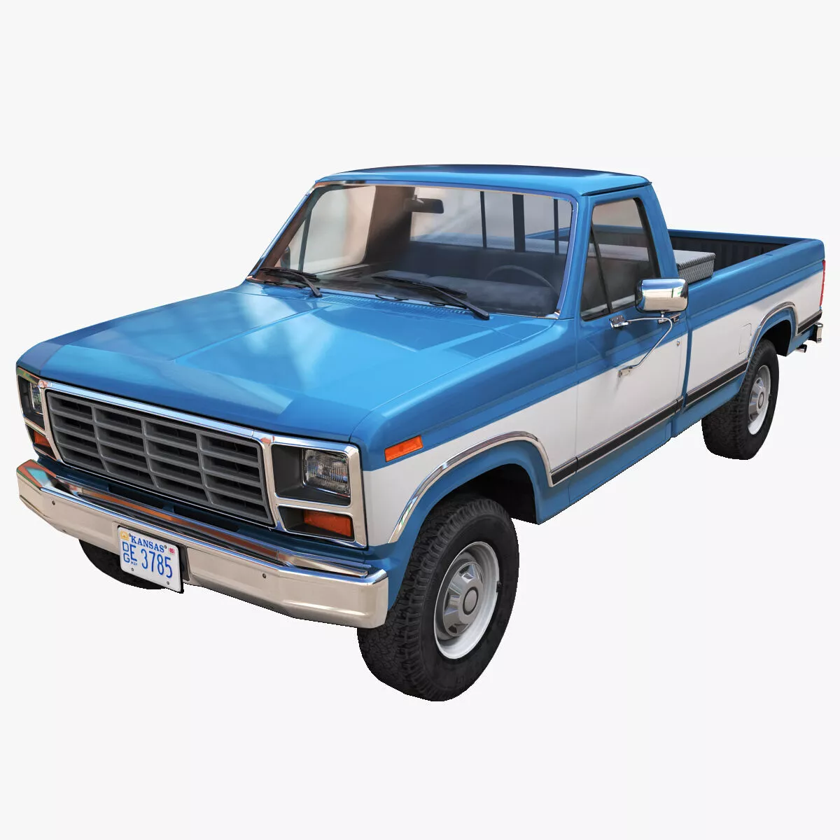 Standart pickup truck Low-poly 3D model