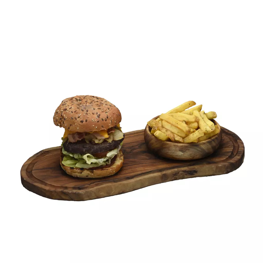 Burger and Fries Menu Low-poly 3D model