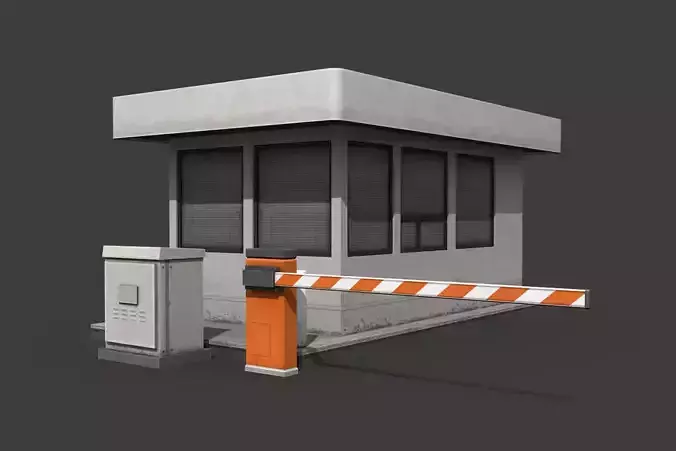 Security Booth Low-poly 3D model