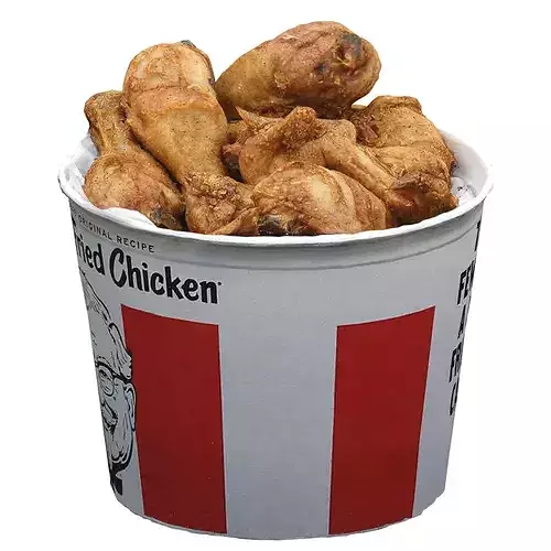 KFC Fried Chicken Bucket Low-poly 3D model 4