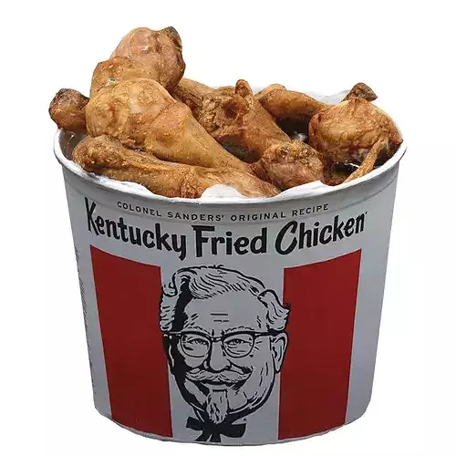 KFC Fried Chicken Bucket Low-poly 3D model