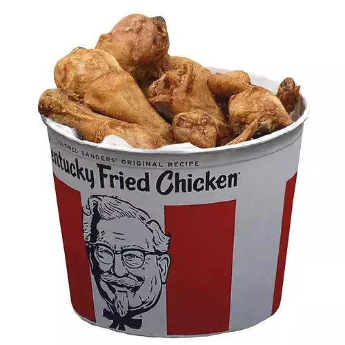 KFC Fried Chicken Bucket Low-poly 3D model 2