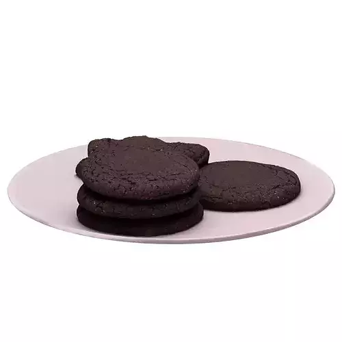 Dark Chocolate Cookies Low-poly 3D model 6