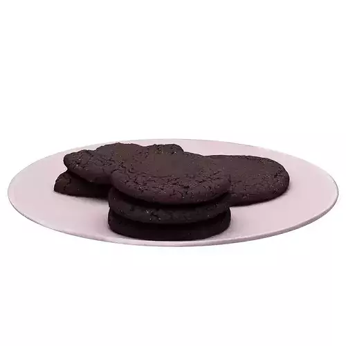 Dark Chocolate Cookies Low-poly 3D model 5